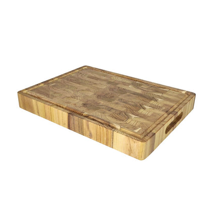 Tabla de cortar de lujo Shinrai Knives de madera de teca con veta final, 40 x 30 x 4,5 cm. Tabla de cortar de madera Shinrai Knives