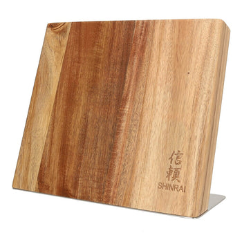 Shinrai Knives - Bloque magnético para cuchillos Cito de un solo filo - Madera de acacia Bloque magnético para cuchillos Shinrai Knives
