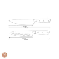 Shinrai Knives - Parelmoer Jewels 2-delige Damascus Messenset - Koksmes + Santoku mes Messenset Shinrai Knives 