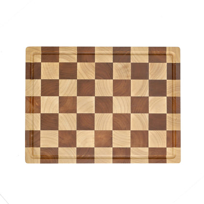 Couteaux Shinrai - Planche à découper de luxe pour échecs - Bois de bout - Ensemble