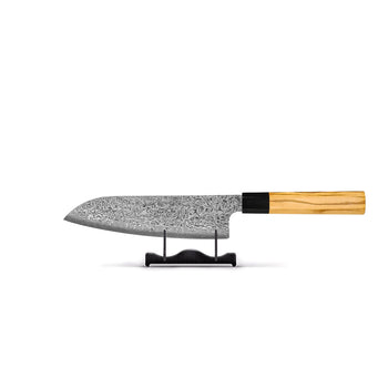 Shinrai Knives - Juego de cuchillos Damasco Takumi Kaza de 5 piezas - Cuchillo de chef + Cuchillo para pan + Nakiri + Santoku + Cuchillo pelador Shinrai Knives Knife Set