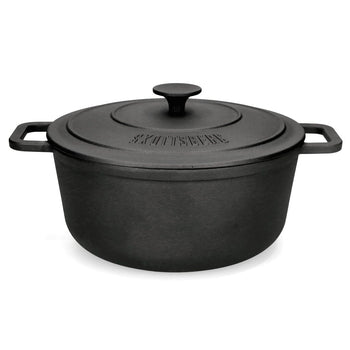 Skottsberg - Cacerola de hierro fundido redonda de 28 cm con tapa.