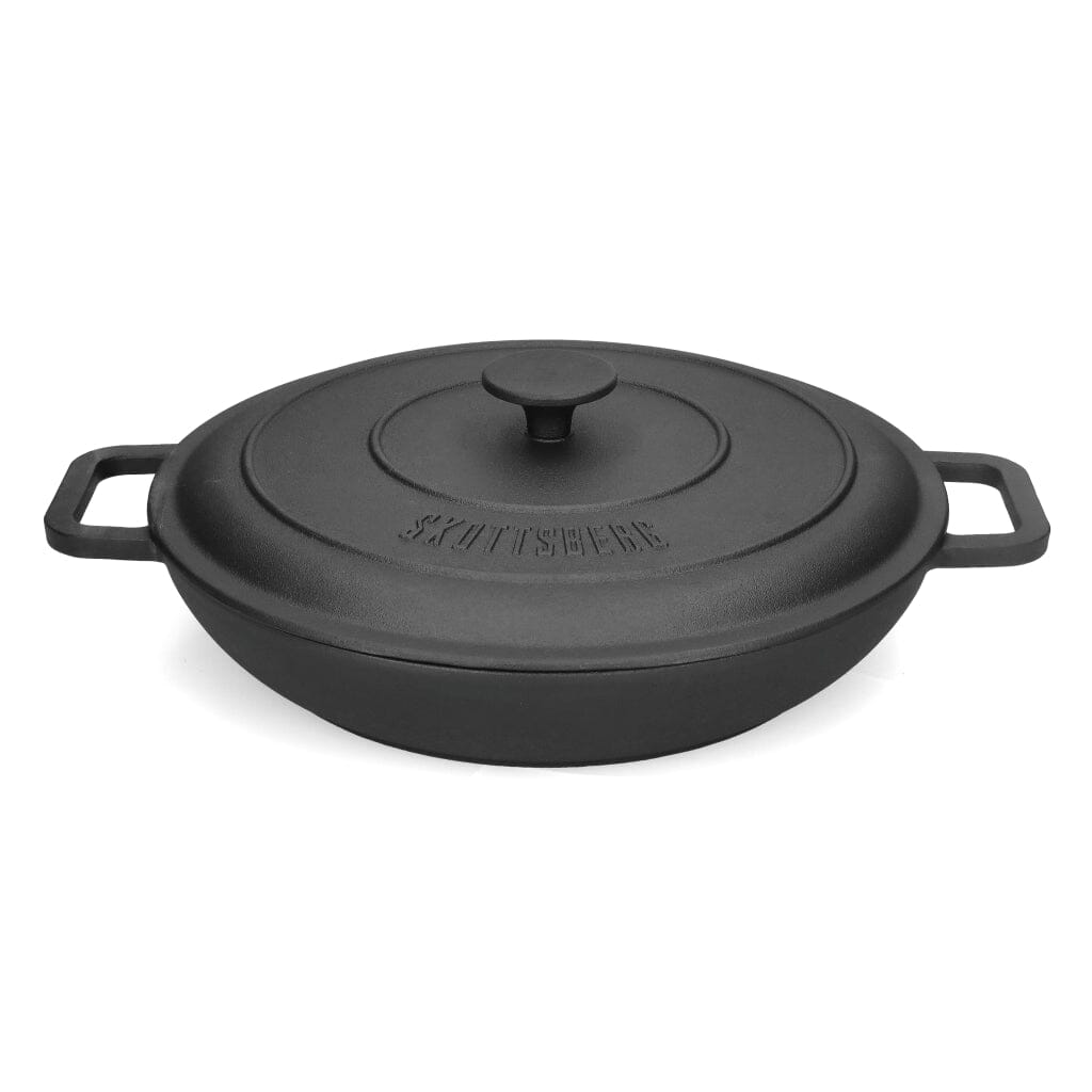 Skottsberg - Cacerola de hierro fundido redonda de 31,5 cm con tapa. Cacerola Skottsberg. 