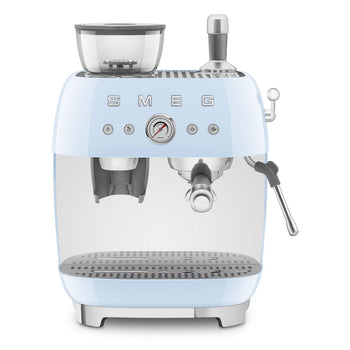 Smeg - Cafetera espresso | Azul pastel | Años 50 | Cafetera espresso manual con molinillo integrado Cafetera espresso manual Smeg