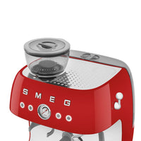 Smeg - Cafetera espresso | Roja | Años 50 | Cafetera espresso manual con molinillo de café integrado Cafetera espresso manual Smeg