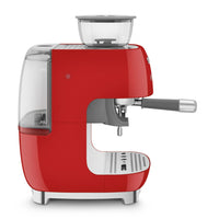 Smeg - Cafetera espresso | Roja | Años 50 | Cafetera espresso manual con molinillo de café integrado Cafetera espresso manual Smeg