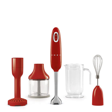 Batidora de mano Smeg | Roja | Años 50 | Batidora de mano con accesorios | Paquete Plus Batidora de mano Smeg