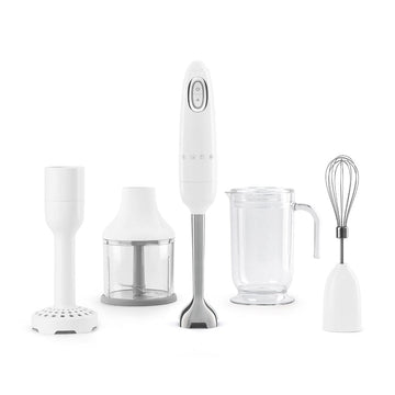 Batidora de mano Smeg | Blanca | Años 50 | Batidora de mano con accesorios | Paquete Plus Batidora de mano Smeg