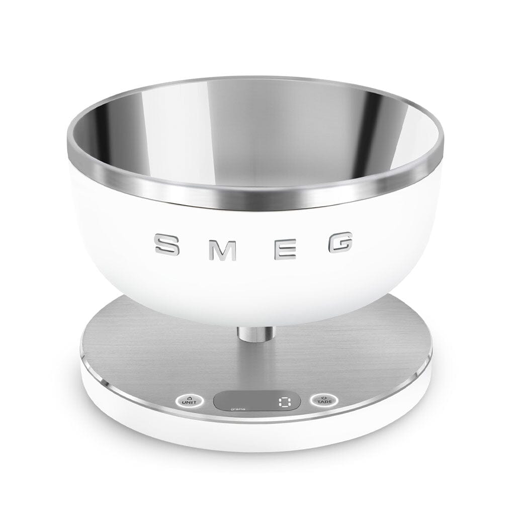 Báscula digital SMEG 5 kg, color blanco mate, para cocina.