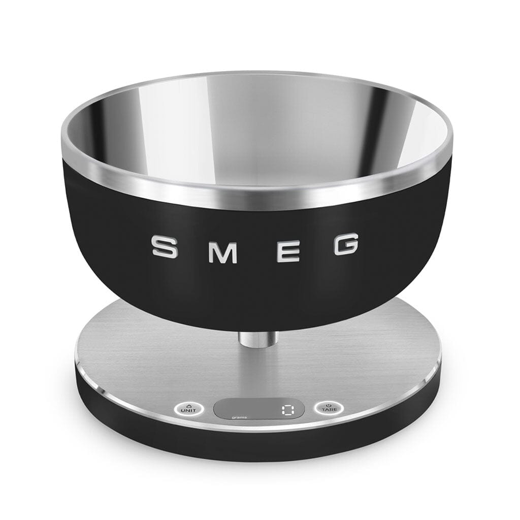 Báscula digital SMEG 5 kg, color negro mate, para cocina.