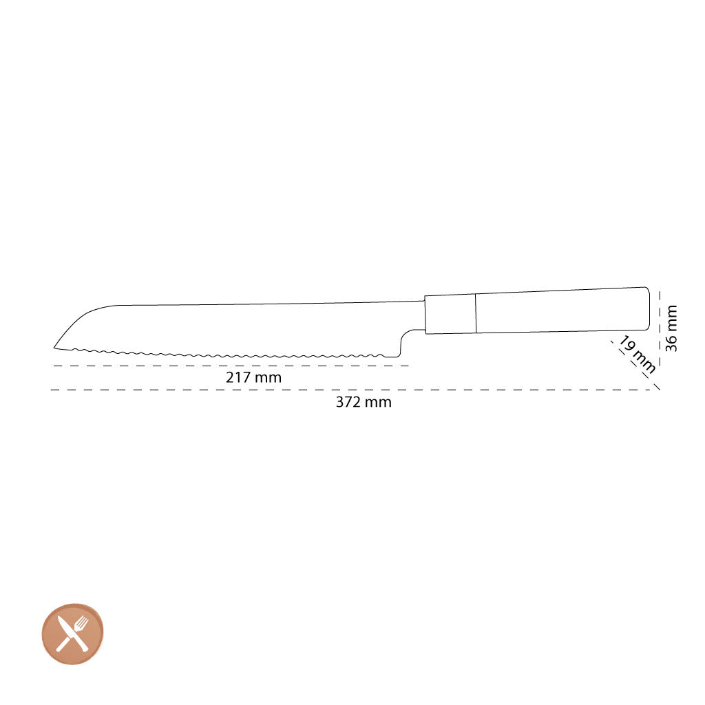 Shinrai Japón - Cuchillo para pan Kurayami Damasco 20 cm