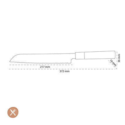 Shinrai Japón - Cuchillo para pan Kurayami Damasco 20 cm