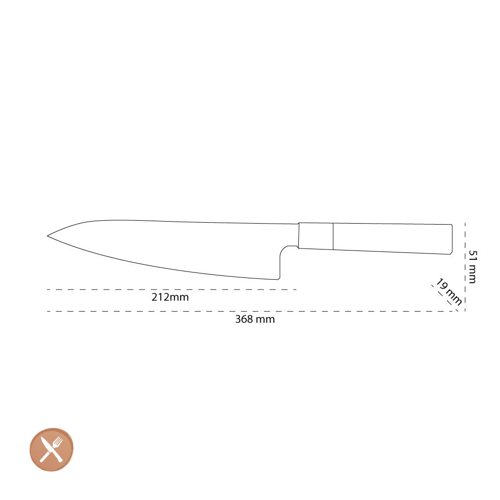 Shinrai Japón - Cuchillo Chef Takumi Kaza Damasco 20 cm