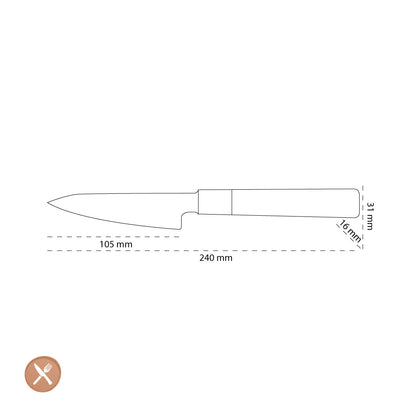 Shinrai Japón - Cuchillo de pelar Damasco Takumi Kaza 9 cm