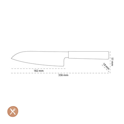 Shinrai Japón - Cuchillo Santoku Takumi Kaza Damasco 18 cm