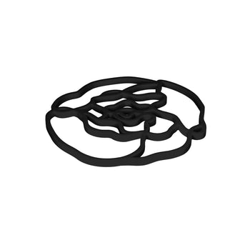 Tools2Cook - Posavasos de silicona Peony Black Posavasos Tools2Cook