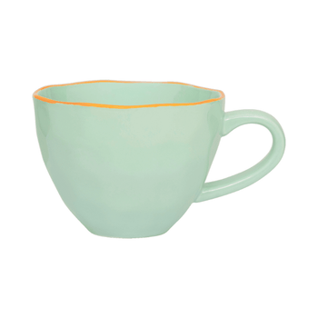 Cultura de la Naturaleza Urbana - Buenos días - Taza de capuchino - Esculpida - Celadón Cultura de la Naturaleza Urbana