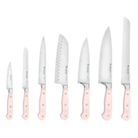 Wusthof - Juego de cuchillos Classic Colour de 7 piezas con bloque Juego de cuchillos con sal rosa del Himalaya Wusthof