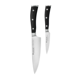 Wüsthof - Juego de cuchillos Classic Ikon de 2 piezas - Cuchillo de chef pequeño + cuchillo pelador Juego de cuchillos Wüsthof
