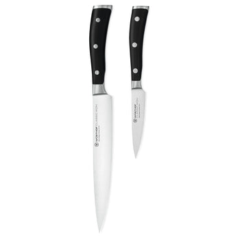 Wüsthof - Juego de cuchillos Classic Ikon de 2 piezas - Cuchillo para trinchar + Cuchillo de oficina Juego de cuchillos Wüsthof