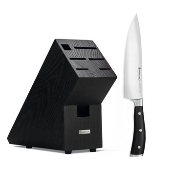 Wusthof - Cuchillo de chef Classic Ikon de 20 cm + Bloque de cuchillos negro de regalo Wusthof