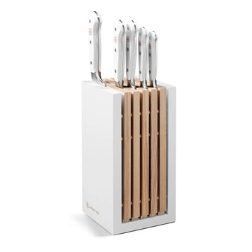 Wusthof - Juego de cuchillos Classic 5 piezas Blanco con bloque Juego de cuchillos con bloque Wusthof