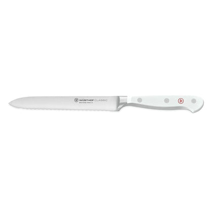 Wusthof - Juego de cuchillos clásicos de 6 piezas con Santoku blanco con bloque Juego de cuchillos con bloque Wusthof