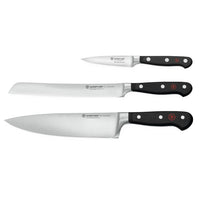 Wusthof - Juego de cuchillos clásicos con cuchillo para pan Juego de cuchillos de 3 piezas Wusthof