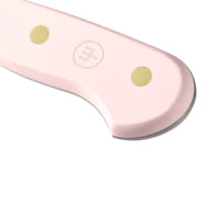 Wusthof - Cuchillo para salchichas clásico con sal rosa del Himalaya y filo dentado, 14 cm, cuchillo para trinchar Wusthof