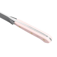 Wusthof - Cuchillo para salchichas clásico con sal rosa del Himalaya y filo dentado, 14 cm, cuchillo para trinchar Wusthof