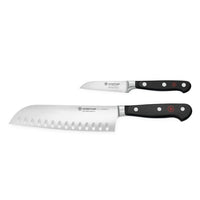 Wusthof - Juego de cuchillos Santoku clásico + cuchillo de oficina Wusthof