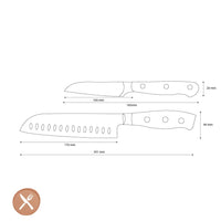 Wusthof - Juego de cuchillos Santoku clásico + cuchillo de oficina Wusthof