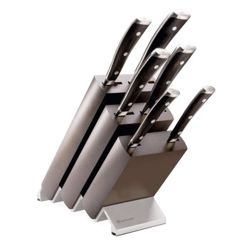 Wusthof - Juego de cuchillos Ikon de 7 piezas con bloque - Mango de madera Juego de cuchillos con bloque Wusthof