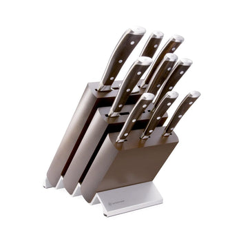 Wusthof - Juego de cuchillos Ikon de 9 piezas con bloque para cuchillos Juego de cuchillos con bloque Wusthof