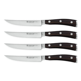 Wusthof - Juego de 4 cuchillos para carne Ikon - Mango de madera