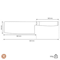 Yaxell - Cuchillo de cocinero chino Ran 18 cm Cuchillo de cocinero chino Yaxell
