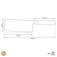 Yaxell - Cuchillo de cocinero chino Zen 18 cm Cuchillo de cocinero chino Yaxell