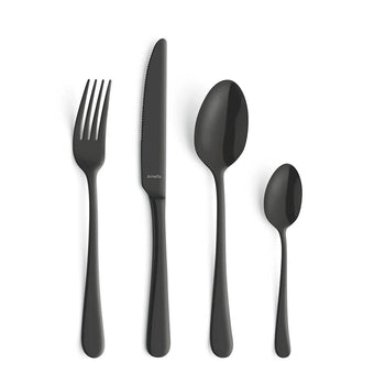 Amefa - Juego de cubiertos Austin de 24 piezas para 6 personas - Negro mate Juego de cubiertos Amefa