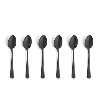 Amefa - Juego de cubiertos Austin de 6 cucharaditas, color negro mate