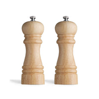 Amefa - Juego de molinillos de pimienta y sal clásicos de 15 cm - Molinillo de pimienta y sal de madera Amefa