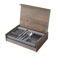 Amefa - Drift 8050 Juego de cubiertos de 84 piezas en cantimplora de madera Amefa