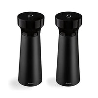 Amefa - Juego de molinillos de pimienta y sal modernos de 15 cm - Molinillo de pimienta y sal negro Amefa
