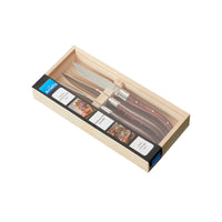 Amefa - Royal Steak - Juego de 4 cuchillos para carne - Cubiertos marrón granate Amefa