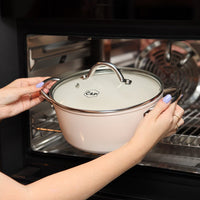 Por C&amp;P - Cacerola Go Ivory 20 cm con tapa de cristal Cacerola Por C&amp;P