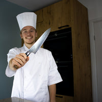 Cuchillo de chef de Damasco de ónix epoxi de 20 cm Shinrai Japón