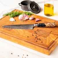 Cuchillo de chef de Damasco de ónix epoxi de 20 cm Shinrai Japón