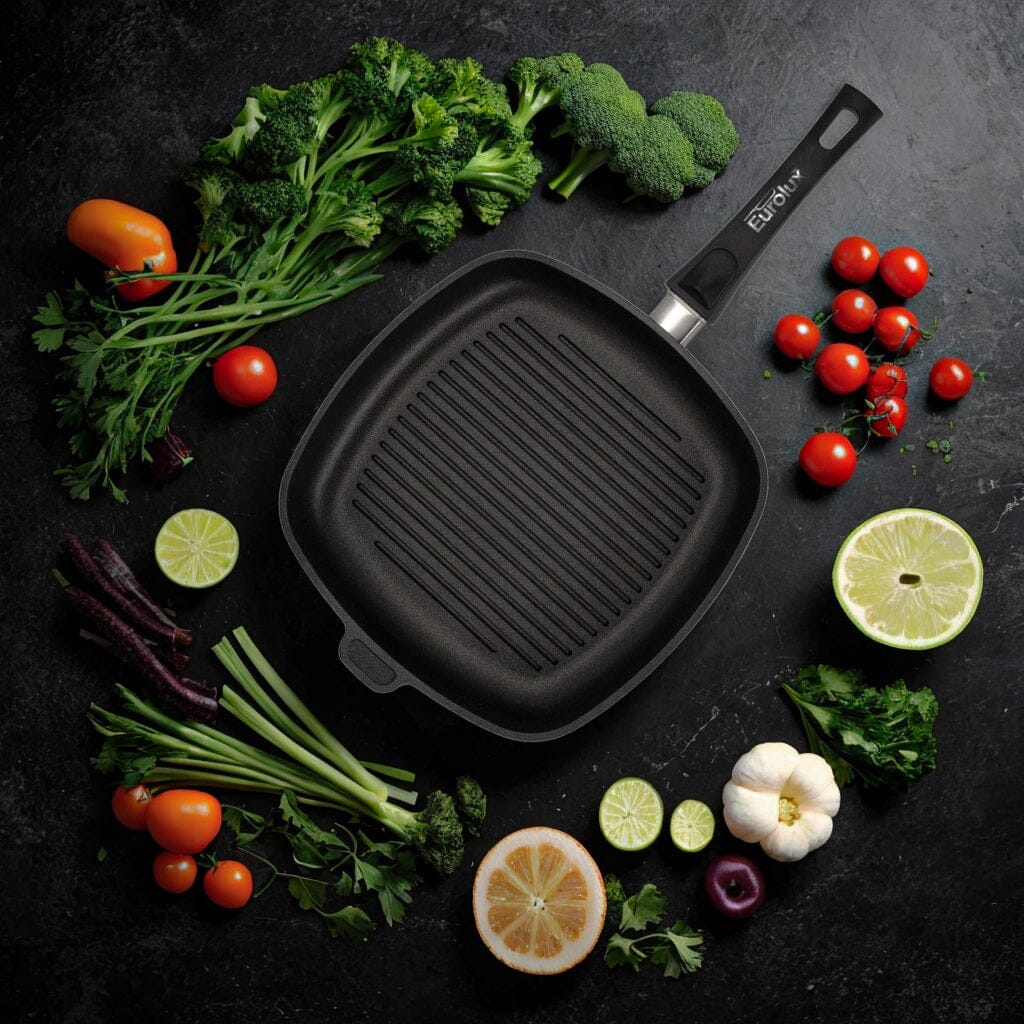 Eurolux - Grillpan met Afneembaar Handvat 28 CM Grillpan Eurolux 