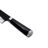 Cuchillo de chef de acero inoxidable martillado negro de 20 cm Shinrai Japón