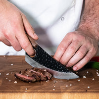 Serie Gladiator RVS Martillado - Cuchillo de Chef Universal con Funda Shinrai Japón