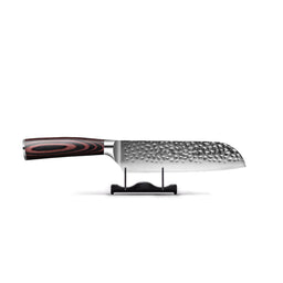 Serie de acero inoxidable martillado - Cuchillo Santoku (18 cm) Shinrai Japón